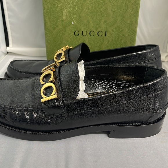 Pre Loved Gucci Betis Glamour Nero 700036 Loafer Black Mismatch size R39 & L38 - Picture 9 of 15
